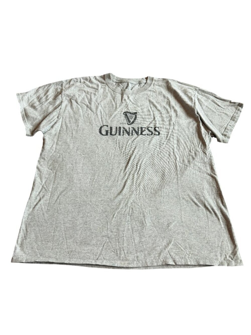 Guinness Beer T-Shirt Grey Stretch Short Sleeve Collectible Size XL Men's